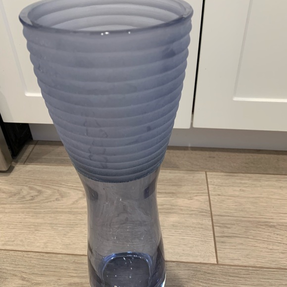 13 7/8” T Blue Vase Made in Poland.  4 1/4” Opening Rim to Rim.  No chips/cracks - Picture 6 of 13